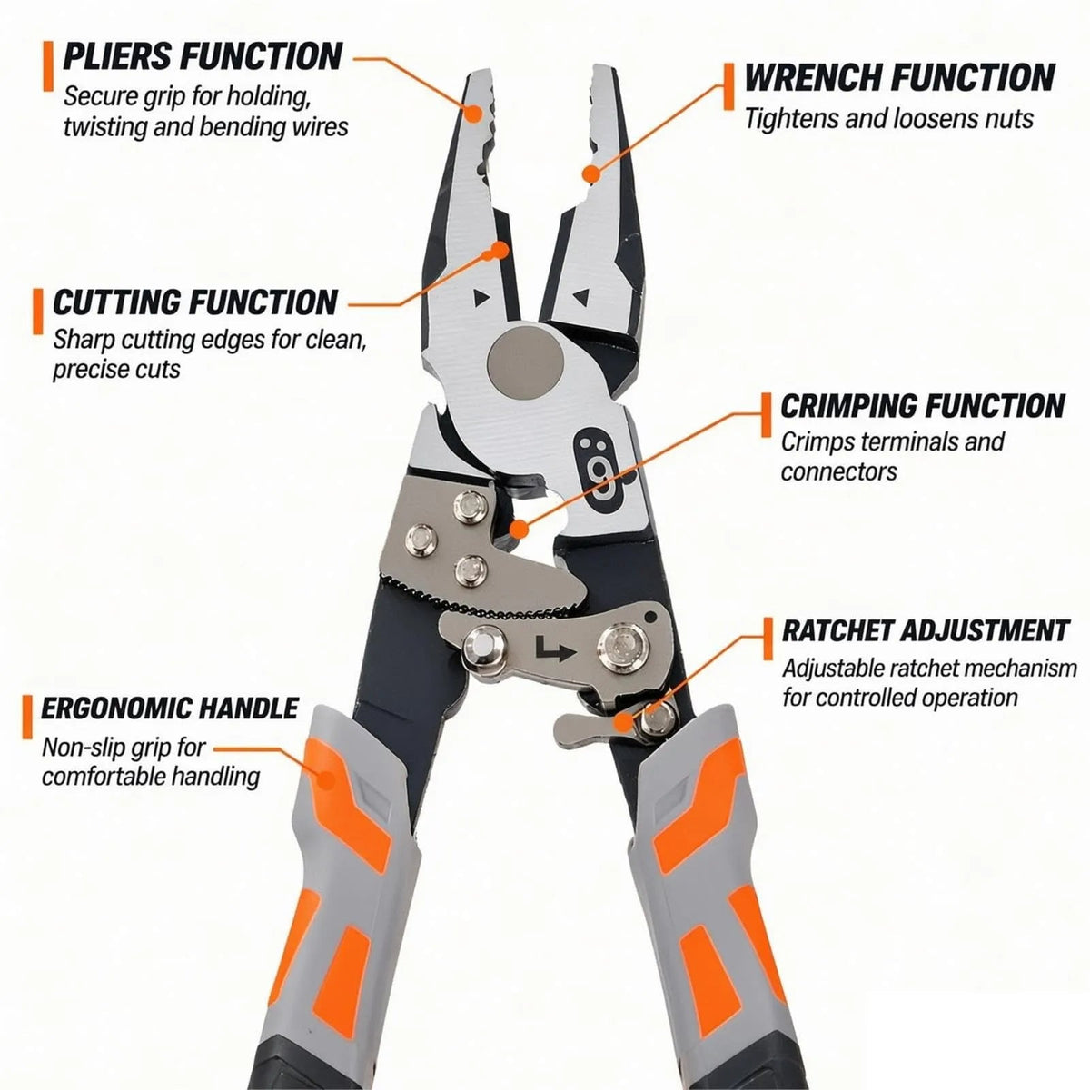 55-Steel Self-Locking Anti-Skid Ratchet Pliers | Heavy-Duty Wire Cutters & Holding Tool, Hands-Free Grip DIY Hardware for Automotive & Plumbing Projects 🔧⚙️