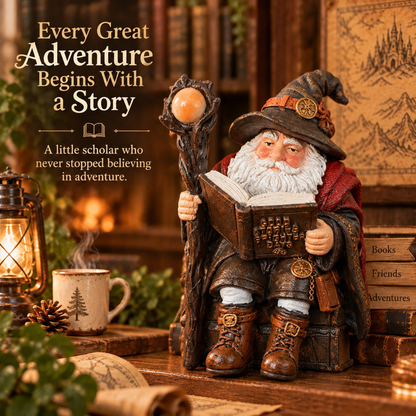 🧙‍♂️ The Wandering Scholar Gnome – Enchanted Reading Wizard Figurine