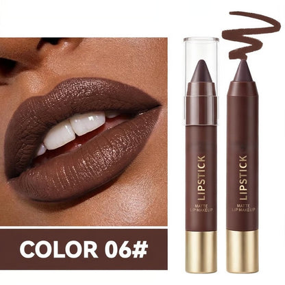 6pcs/set Long-lasting Matte Brown Lipstick