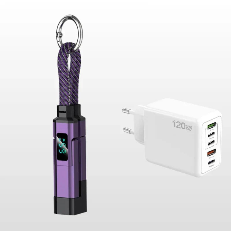 4-in-1 Digital Display Keychain Charging Cable🔋📱