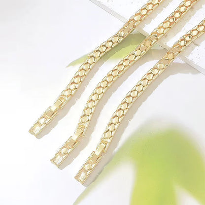💫 Gold Snake-Scale Chain Bracelet – Liquid Shine, Textured Luxe 🌟