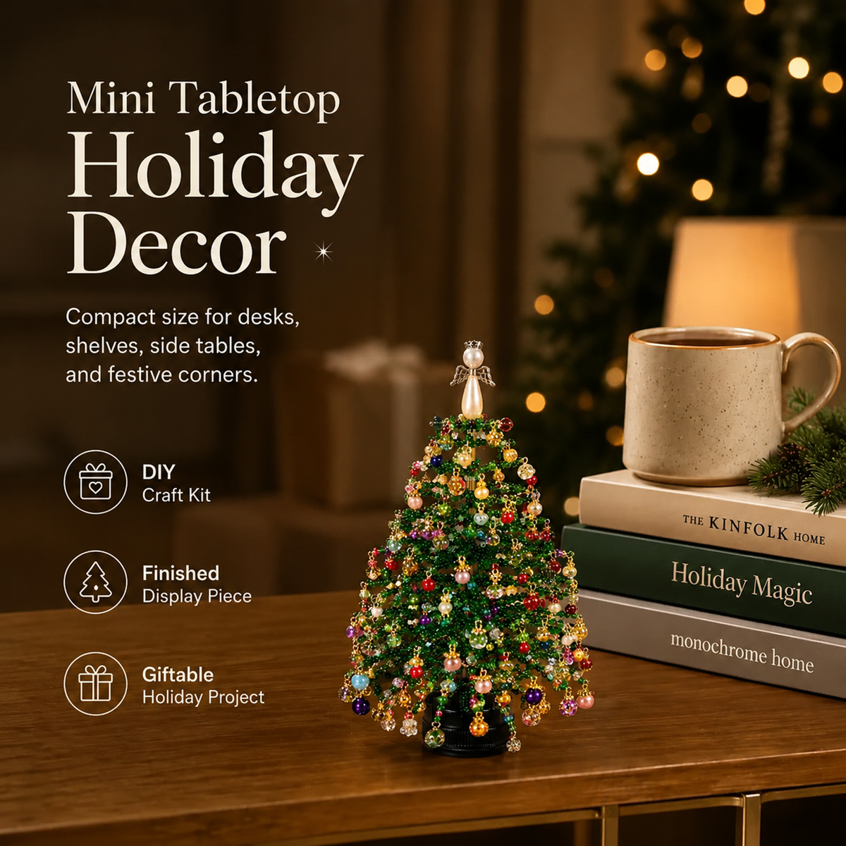 🎄✨ DIY Beaded Christmas Tree Kit – 🎅Create Your Own Sparkling Holiday Decoration
