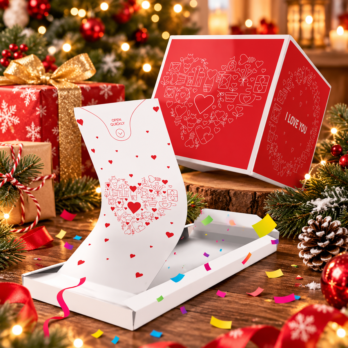 ✨Christmas Exploding Confetti Surprise Card – Pop-Up Joy in Every Envelope 🎄✨