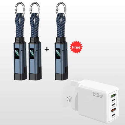 4-in-1 Digital Display Keychain Charging Cable🔋📱