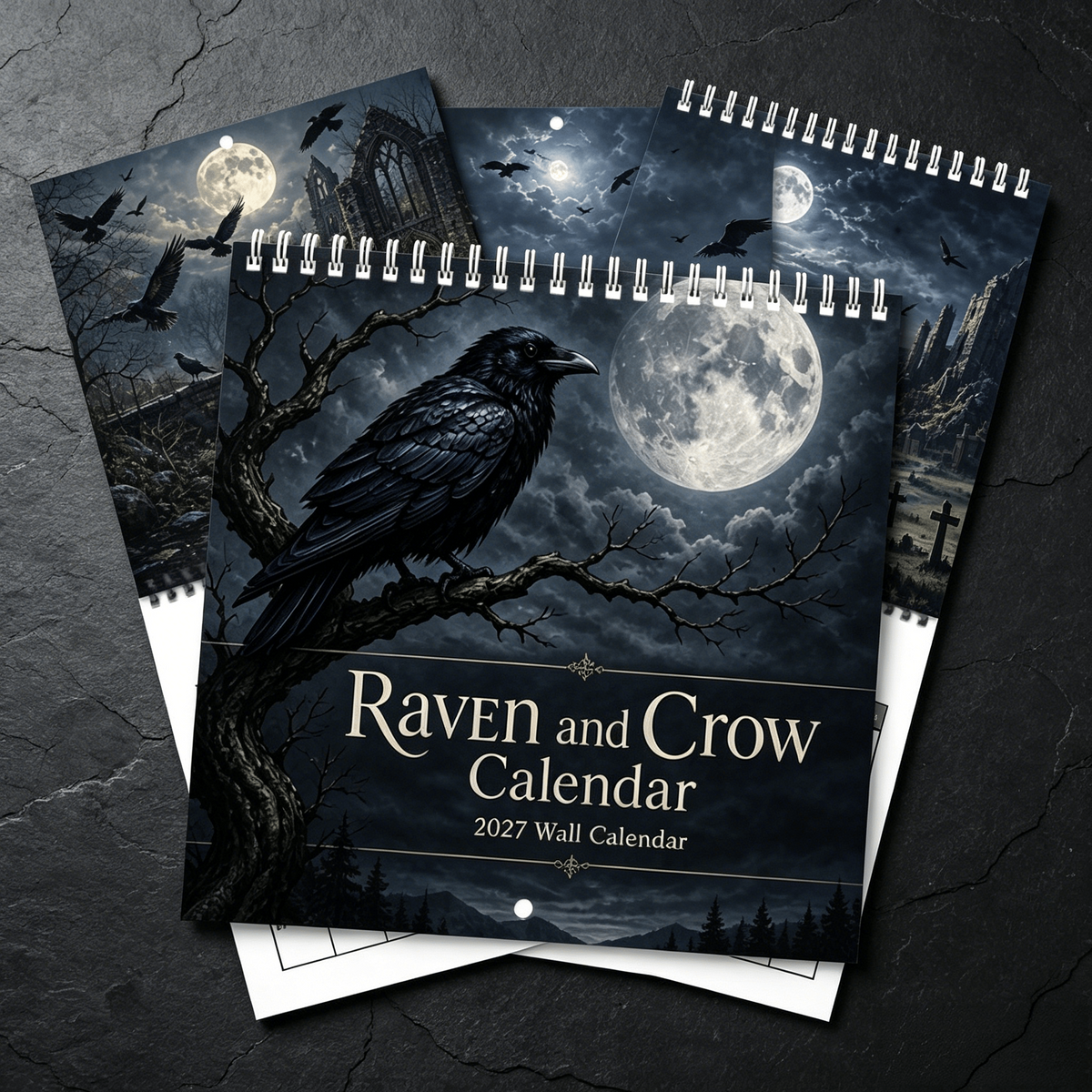 🐦‍⬛Raven & Crow 2027 Wall Calendar — 12 Months of Moonlit Gothic Art🖤