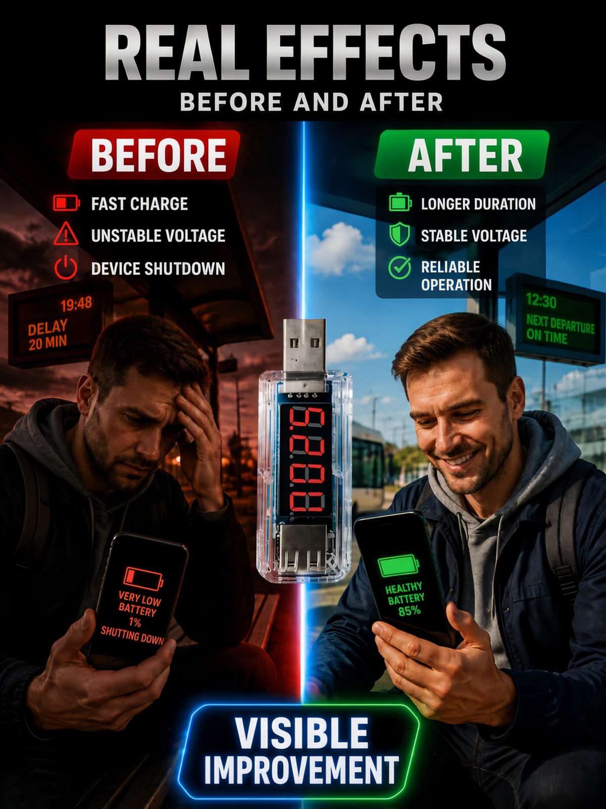 🔌USB Smartphone Battery Repair Dongle – Plug‑&‑Play, No Disassembly, Optimise Your Phone Battery Performance!