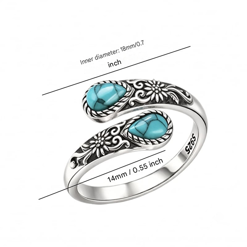 Moonstone Bloom Ring | Vintage Style • Adjustable Fit • Timeless Elegance