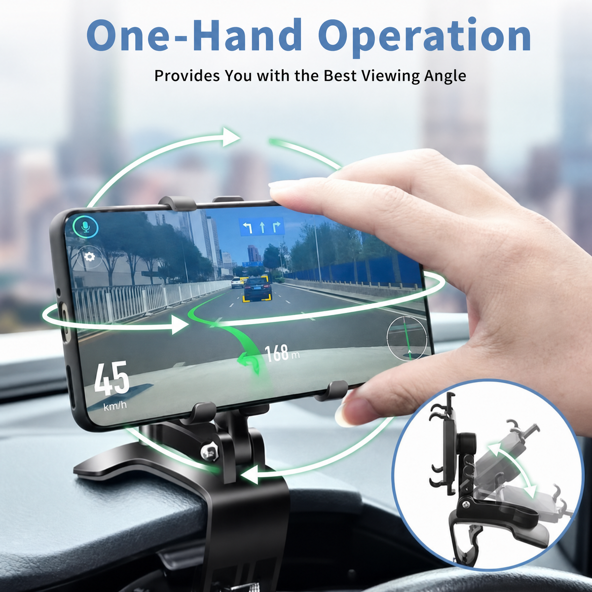 Car Dashboard Phone Holder with 360 Degree Rotation