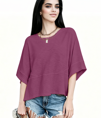 New Arrivals! ☀️ Women's Summer Casual Crewneck Batwing Top – Loose Fit, Cute & Breezy 🌸