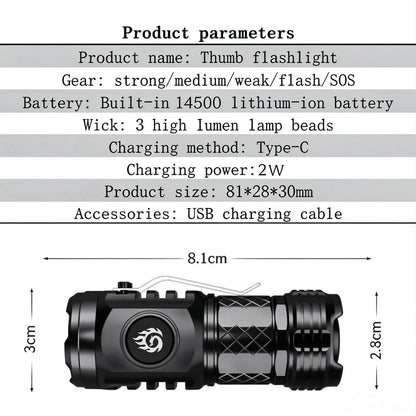 🔥 - Three-eyed Monster Mini Flash Super Power Flashlight