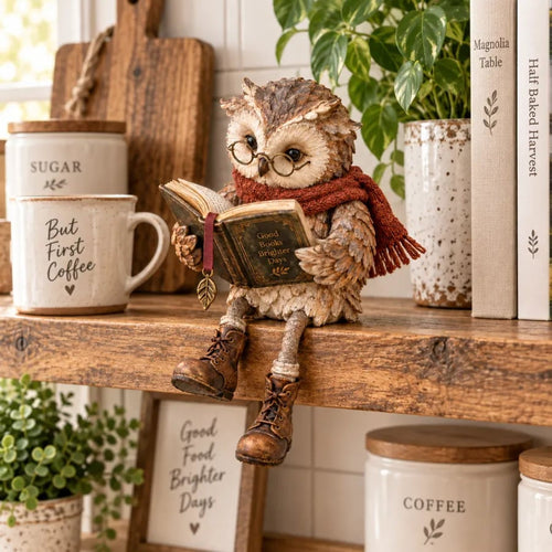 🦉 Cute ornamental figure of a reading owl