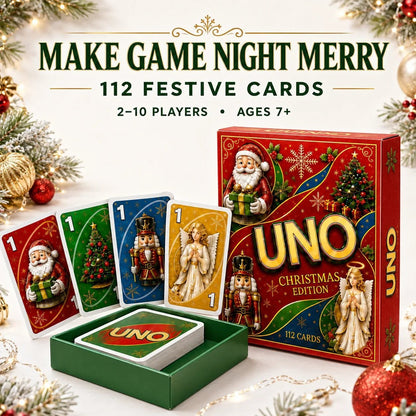🃏UNO Christmas Edition🎄 Holiday Family Card Game with 112 Festive Cards