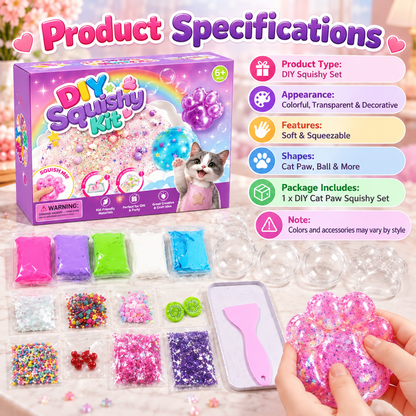 🐾 DIY Cat Paw Squishy Set – soft, colorful and creative