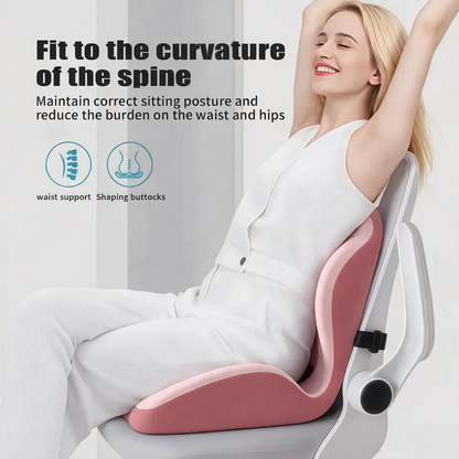 Ergonomic Memory Foam Seat Cushion with Lumbar & Back Support, Relieves Back Pain, Reduces Pressure
