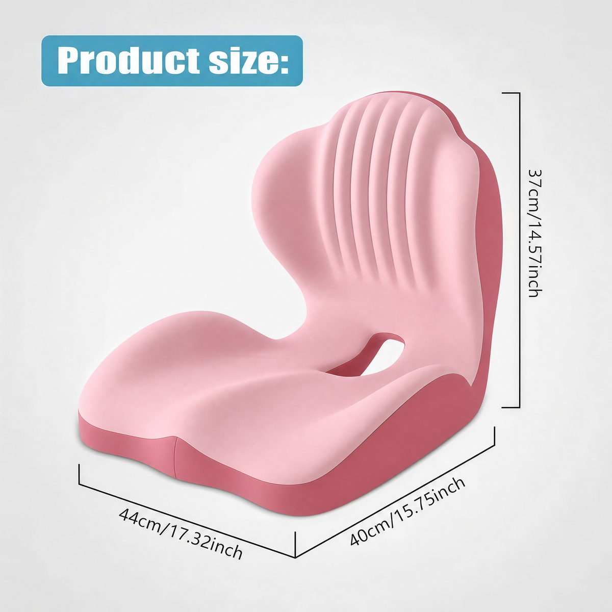 Ergonomic Memory Foam Seat Cushion with Lumbar & Back Support, Relieves Back Pain, Reduces Pressure