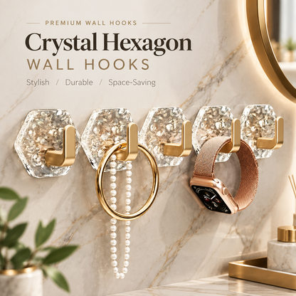 Self-Adhesive Hooks Hexagonal Ripple Design Heavy Duty Sticky Hooks