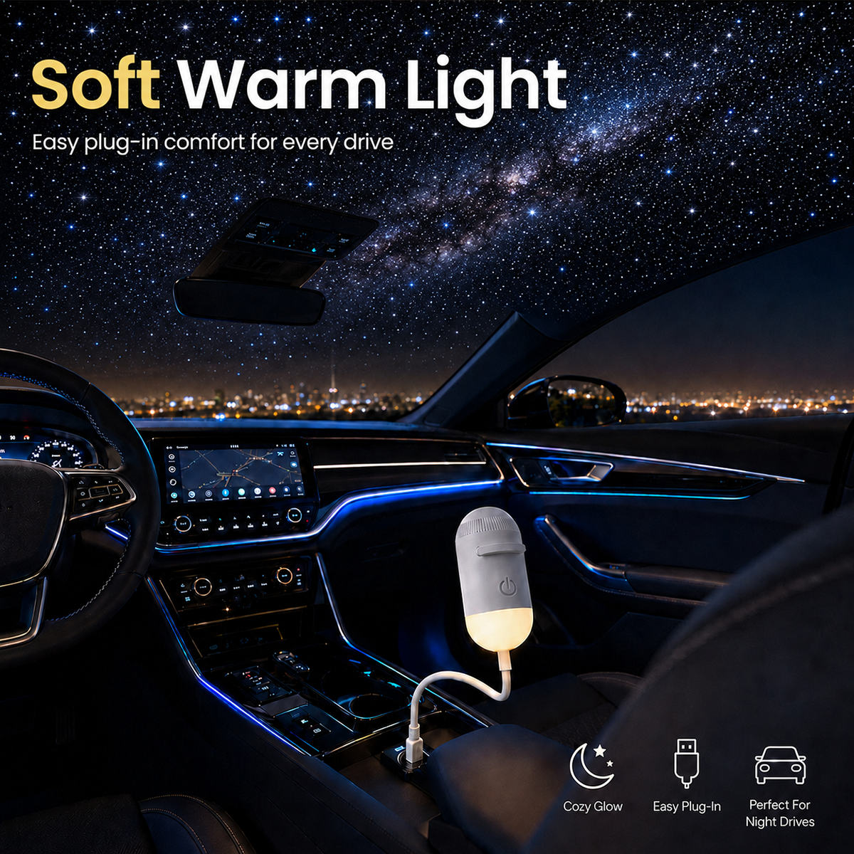 💡🌃2-in-1 Galaxy Star Projector USB Night Light for Indoor Decor
