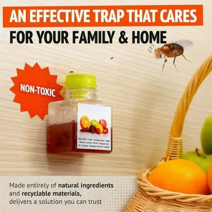Ultra-Strong Fruit Fly Trap - User Friendly (Up to 3 Weeks per Bottle)