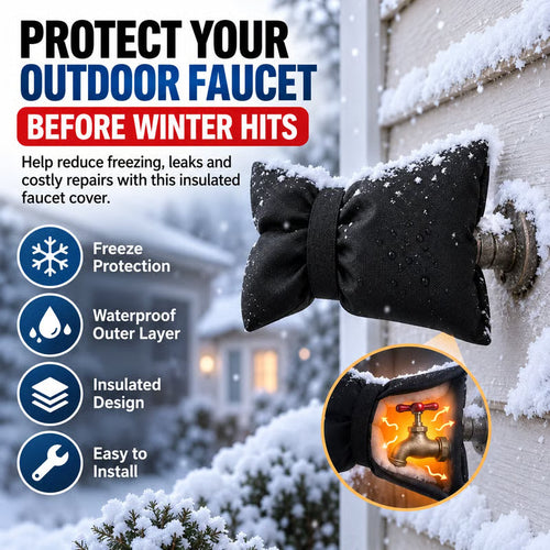 ❄️ Outdoor Faucet Cover | Winter Freeze Protection Insulated Spigot Protector