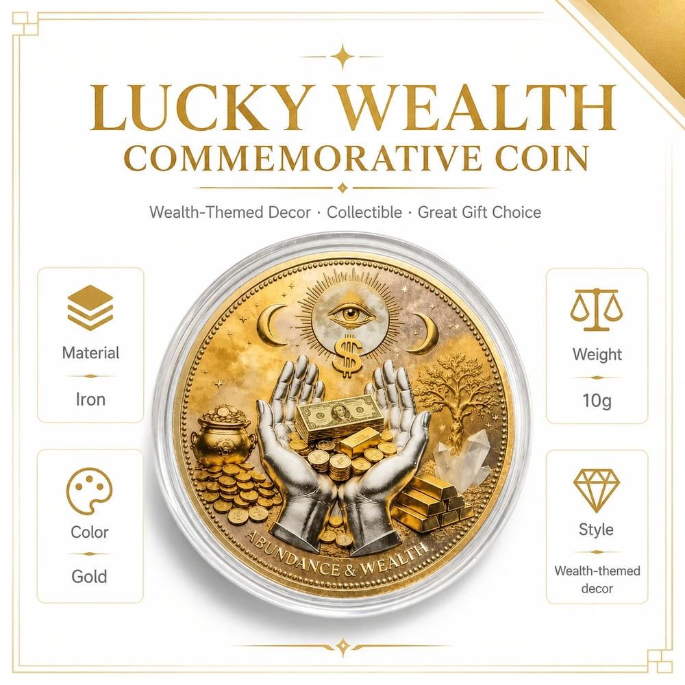 3D Wealth Prosperity Coin, All-Seeing Eye Collectible, Luck Charm, Portable Fortune, Ornaments