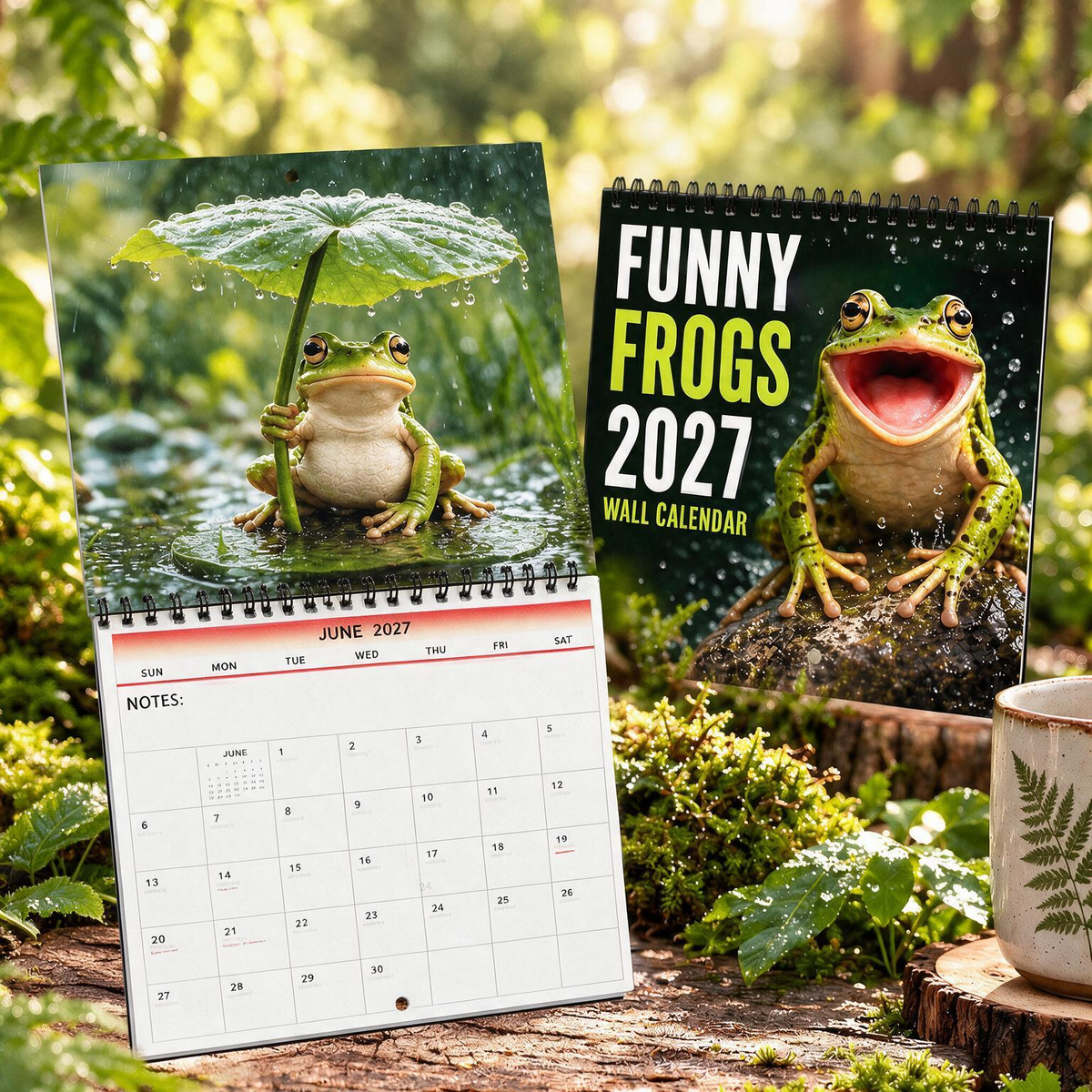 🐸Funny Frogs 2027 Wall Calendar – Cute Humorous Frog Calendar, Quirky Amphibian Gift, Nature & Wildlife Decor