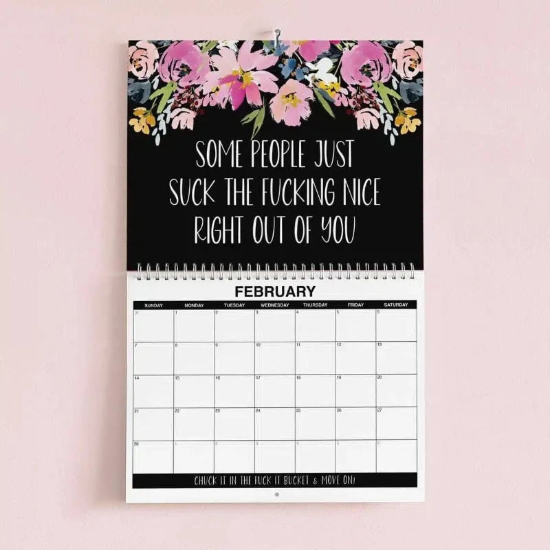 🌸🗓️ 2027 Funny Swear Word Wall Calendar – “F*ck It” Floral Calendar for Tired-Ass Women 😂✨