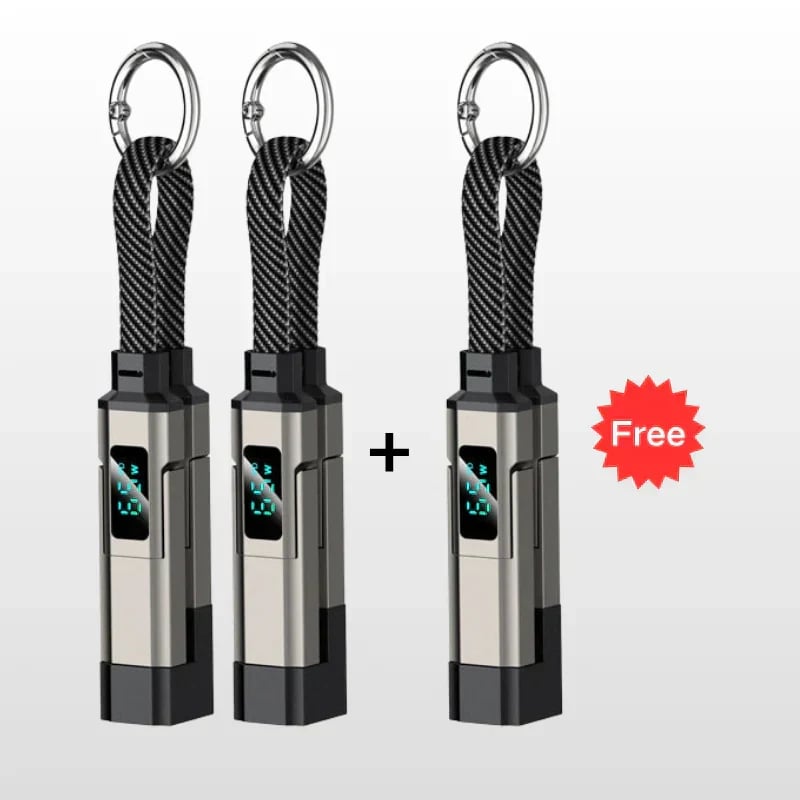 4-in-1 Digital Display Keychain Charging Cable🔋📱