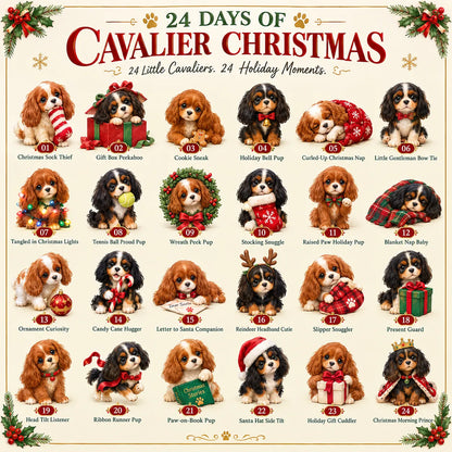 🐶 "24 Days of Cavalier Christmas" 2026 – A 24-day Christmas countdown with 24 collectible Cavalier surprises