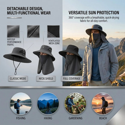 🎁Buy 1 Get 1 Free🎁Spring/Summer Fisherman's Hat Detachable Outdoor Fishing Face Covering Neck Protection