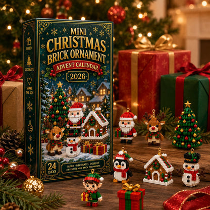 🎄24-day mini Christmas calendar with building blocks | 24 unique Christmas motifs that can be assembled, with hanging loops for Christmas trees, garlands and festive decorations 🧱