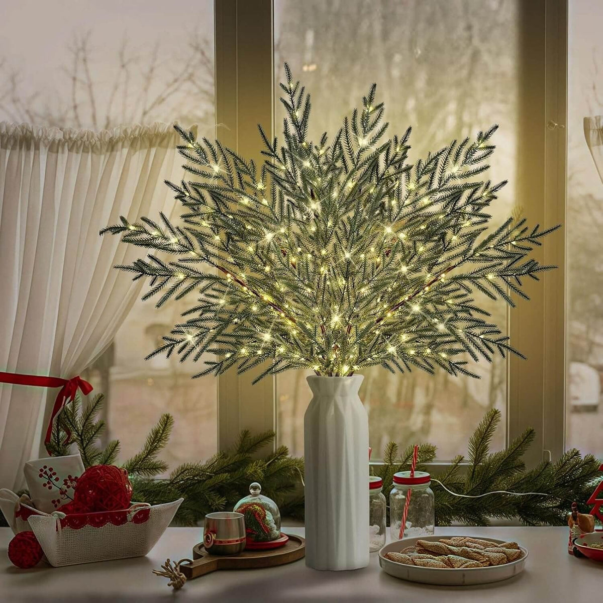 🔥Christmas Sale🎁🎄36" Christmas Lighted Norfolk Pine Branches