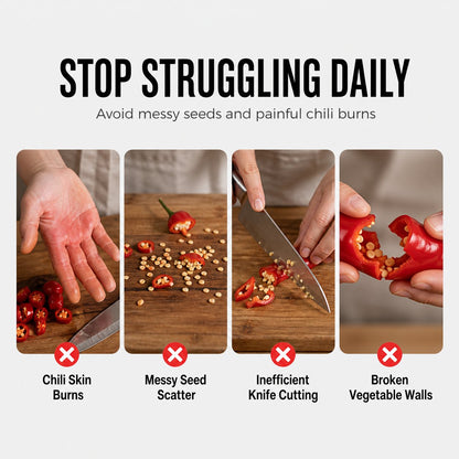 🌶️Stainless Steel Pepper Corer | Kitchen Vegetable Seed Remover Tool