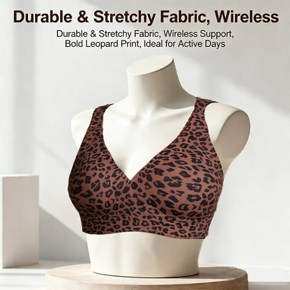 🏆Super Firming Leopard Print Jelly Bra | Women Wirefree Bras 👍No More Sagging Breasts
