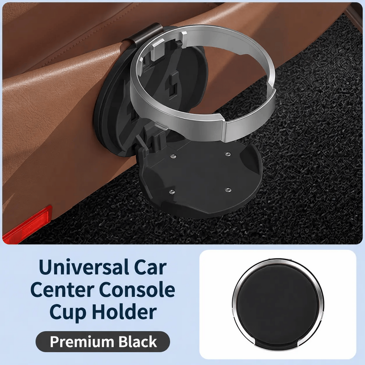 Universal Foldable Car Cup Holder with Storage Hook | Space-Saving Door Mount Organizer
