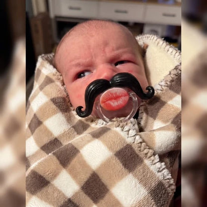 💋 Kissable Mustache Pacifier – Funny Lips & Mustache Novelty Design👶