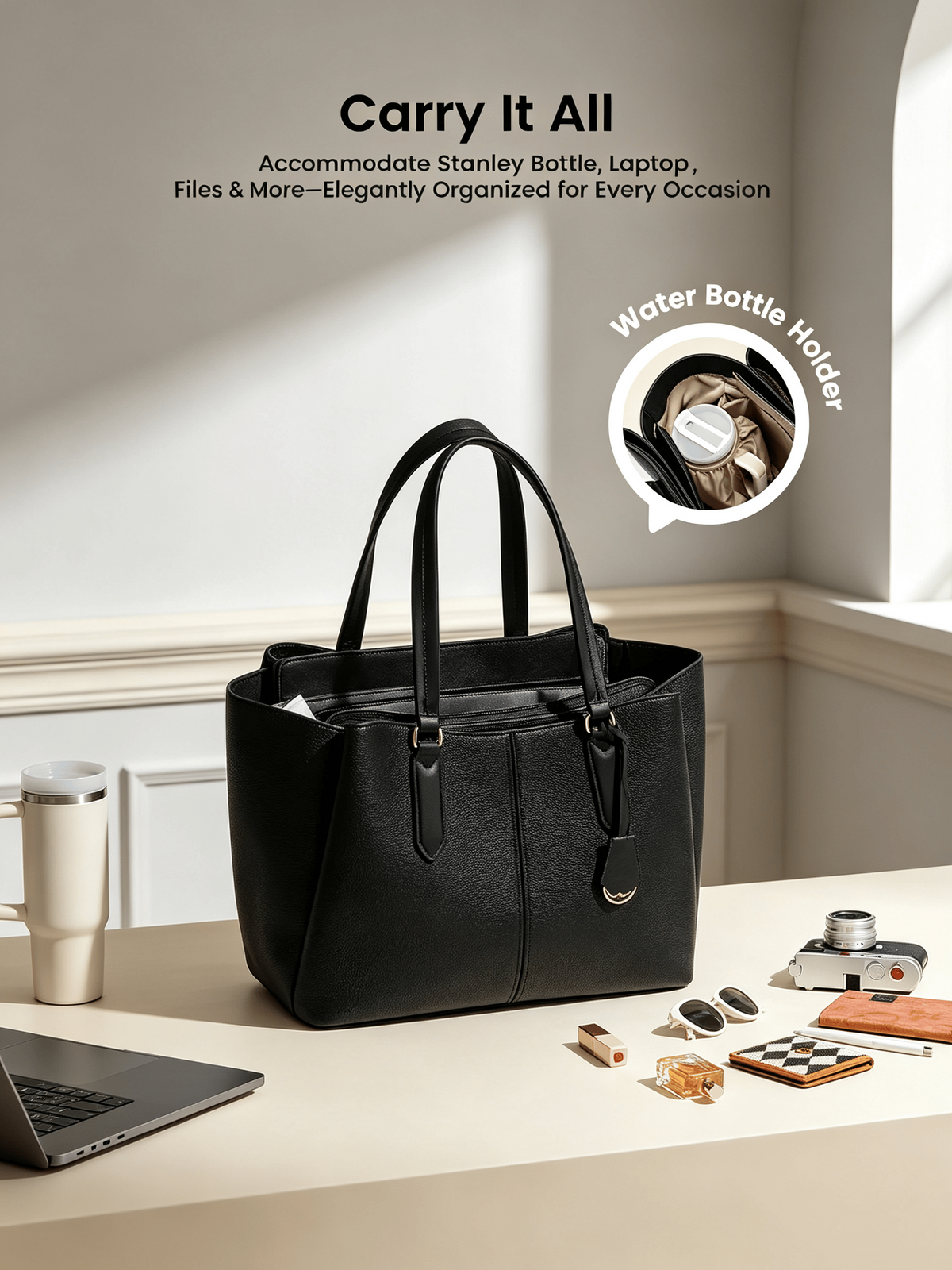 💼Laptop Tote Bag – Triple Compartments, Fits 15.6" & 17.3" Laptops