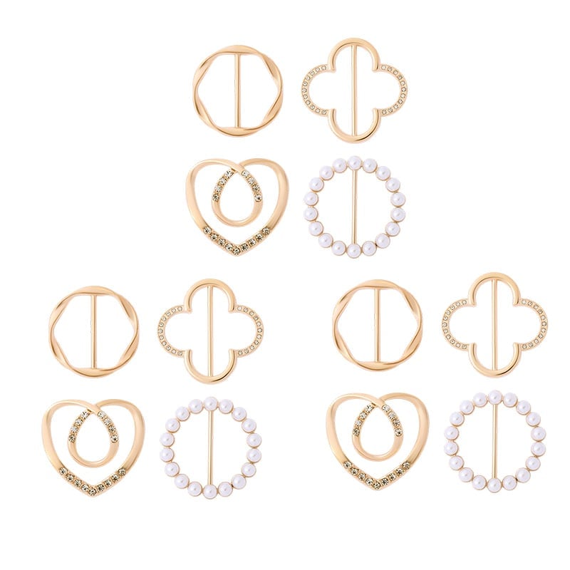 4-Piece Fashion Scarf & Shirt Styling Retaining clip Set
