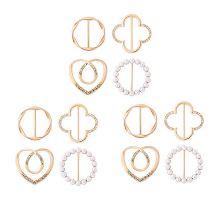4-Piece Fashion Scarf & Shirt Styling Retaining clip Set