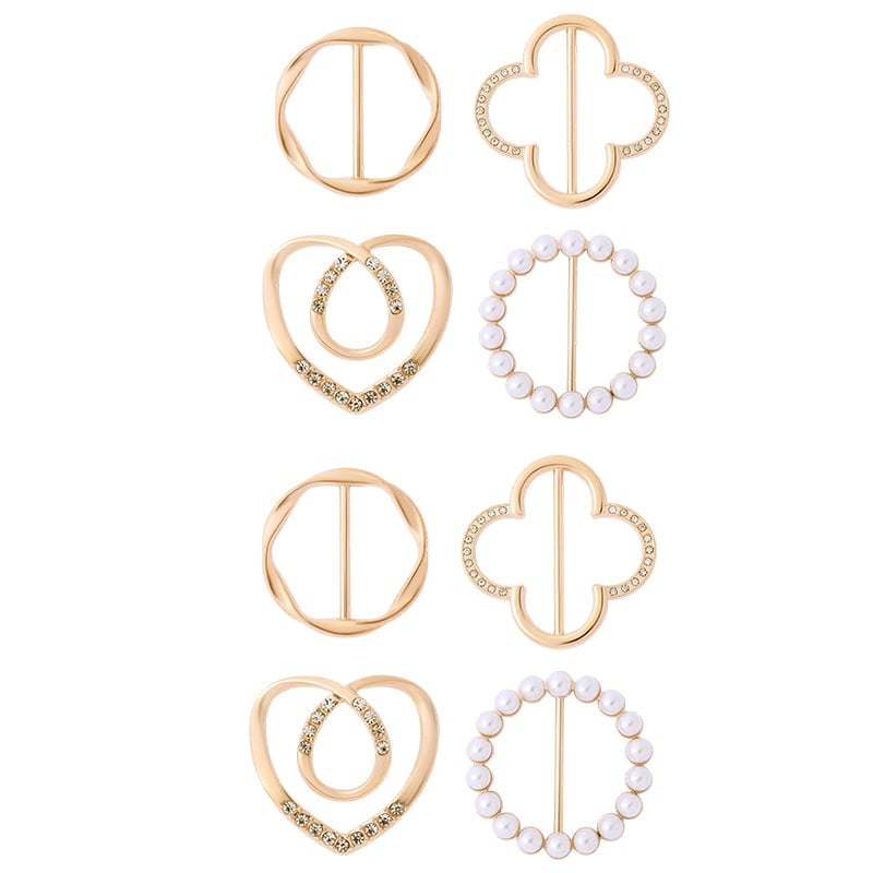 4-Piece Fashion Scarf & Shirt Styling Retaining clip Set