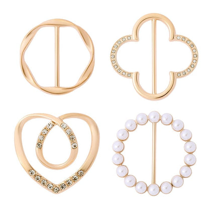 4-Piece Fashion Scarf & Shirt Styling Retaining clip Set