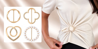 4-Piece Fashion Scarf & Shirt Styling Retaining clip Set