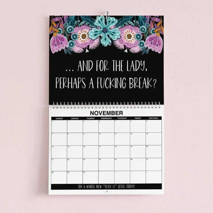 🌸🗓️ 2027 Funny Swear Word Wall Calendar – “F*ck It” Floral Calendar for Tired-Ass Women 😂✨