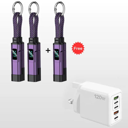 4-in-1 Digital Display Keychain Charging Cable🔋📱