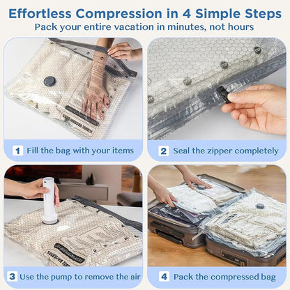 🎁Cordless Travel Vacuum Storage Compression Bag Set
