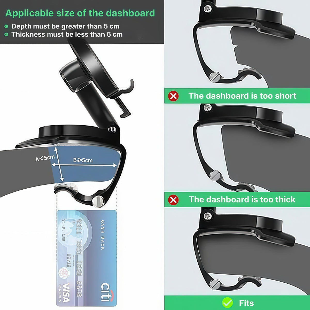 Car Dashboard Phone Holder with 360 Degree Rotation
