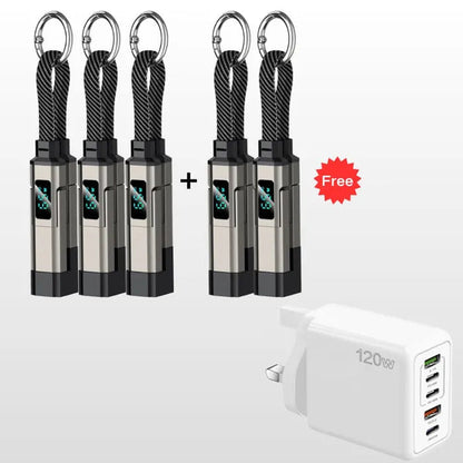 4-in-1 Digital Display Keychain Charging Cable🔋📱