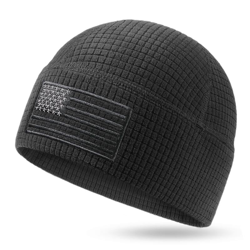 American Flag Embroidery Waffle Watch Cap