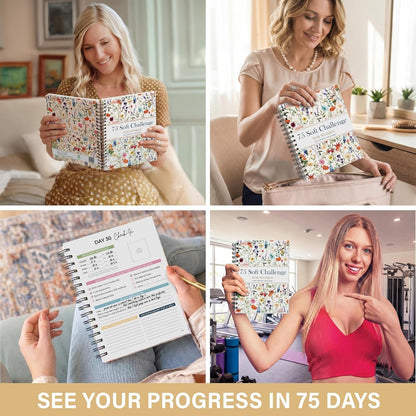 📗75 Soft Challenge Journal For Women | The Gentle Habit Tracker That Helps You Finish What You Start