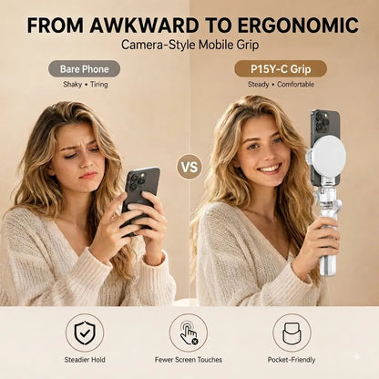 📸Magnetic Selfie Stick Tripod – 360° Rotation Stand, Bluetooth Remote & Universal MagSafe Phone Mount for Travel & Vlogging
