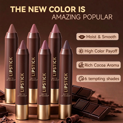 6pcs/set Long-lasting Matte Brown Lipstick